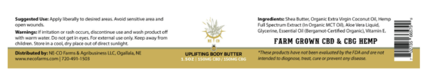 Uplifting Body Butter CBD + CBG - Image 2